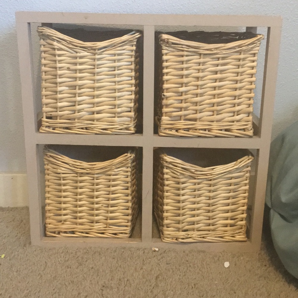 Mini basket shelving unit